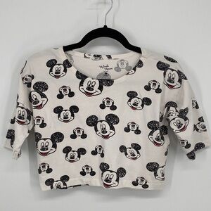 Disney Minnie Mouse Cropped Short Sleeve Tee Size Small